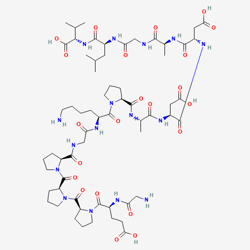 Diagramme de la structure moléculaire de BPC-157, Peptides canadiens vendu par Helixx Online au Canada