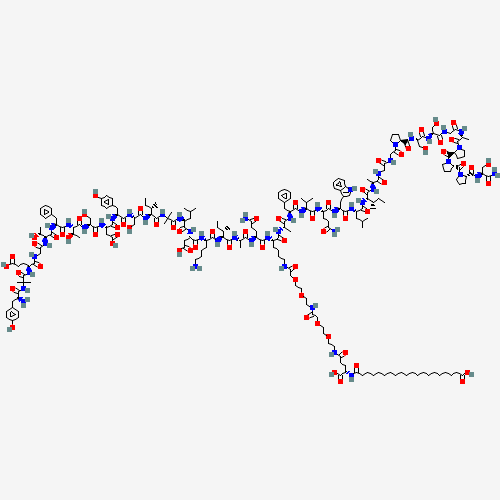 Diagramme de la structure moléculaire de Tirzepatide, Peptides canadiens vendu par Helixx Online au Canada